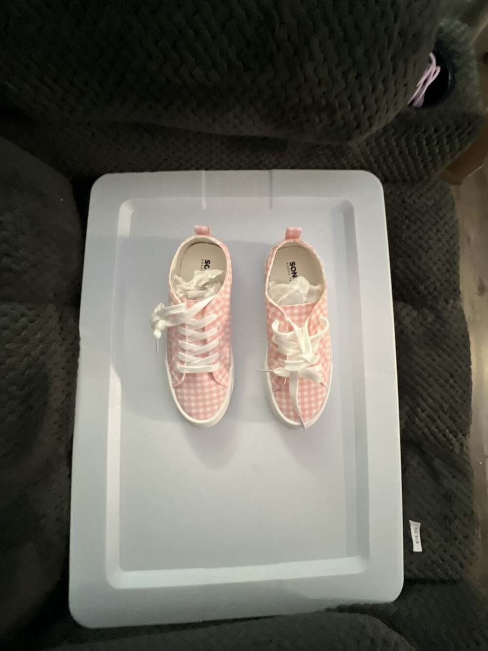 Sonoma Goods For Life Pink Gingham Canvas Lace-Up Sneakers